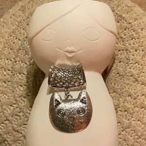 Cat necklace slide/scarf cuff